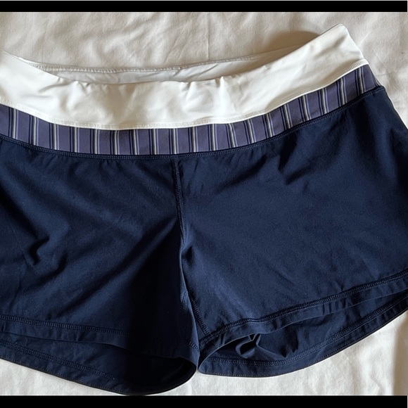 lululemon athletica Pants - Lululemon Athletica Navy blue white shorts size 10